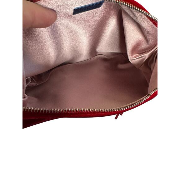Jimmy Choo NWT Callie Velvet Clutch in Red and Silver - Picture 7 of 10